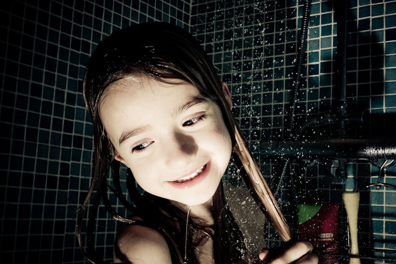 Gouttes sous la douche